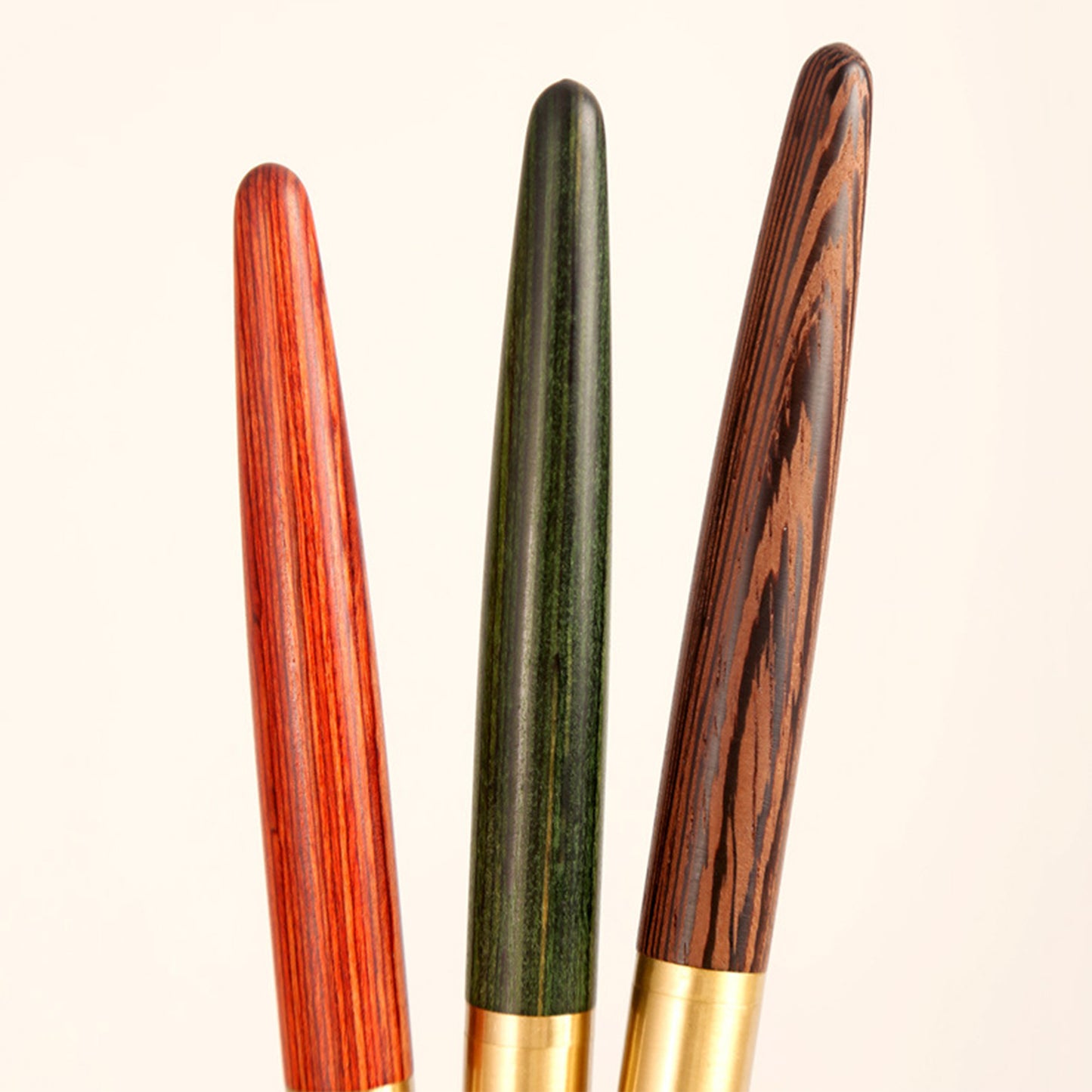 Luxury Wooden Fountain Pen with Brass Pen Cap