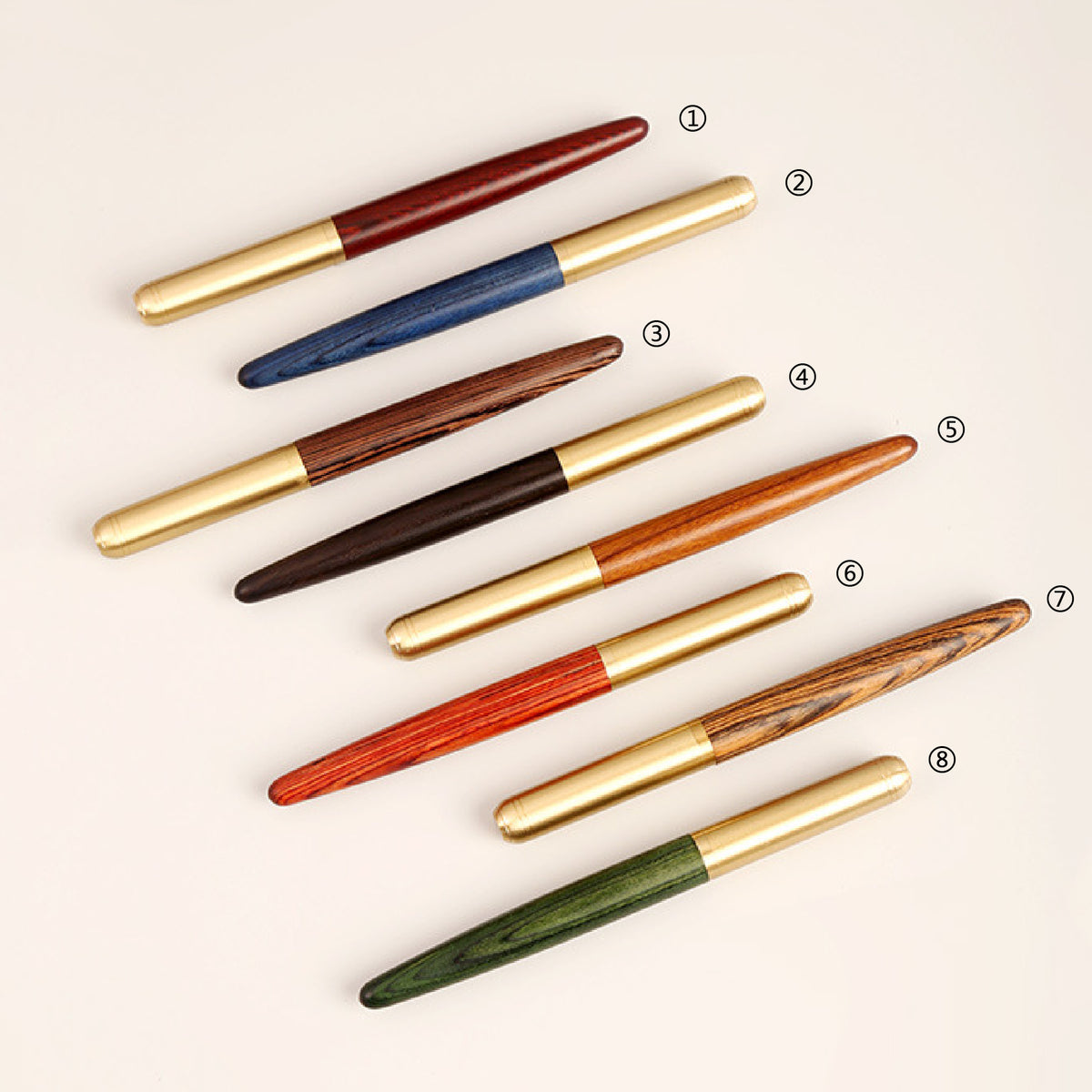 Luxury Wooden Fountain Pen with Brass Pen Cap