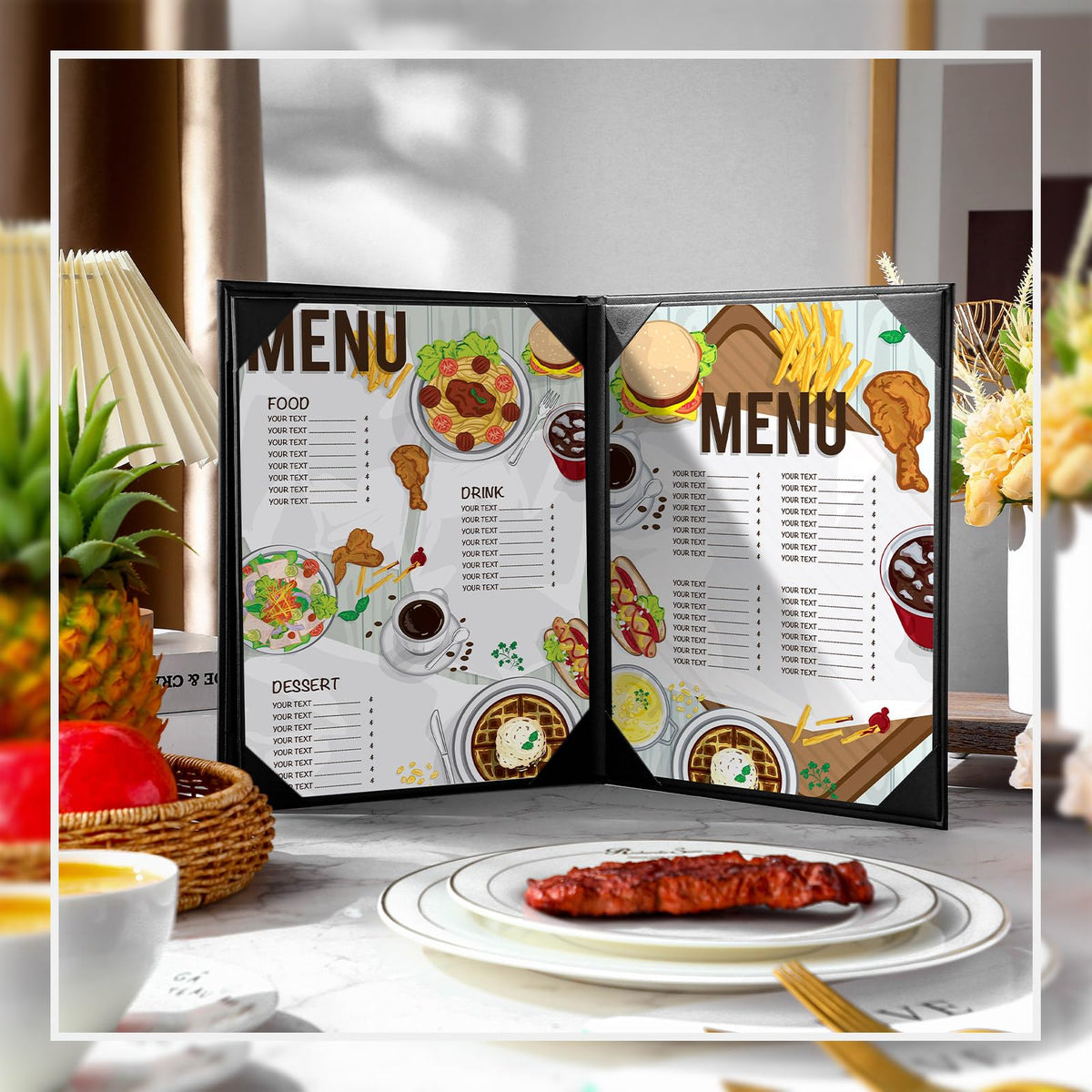 8.5 x 11" 4 Views Dinner Menu Cover