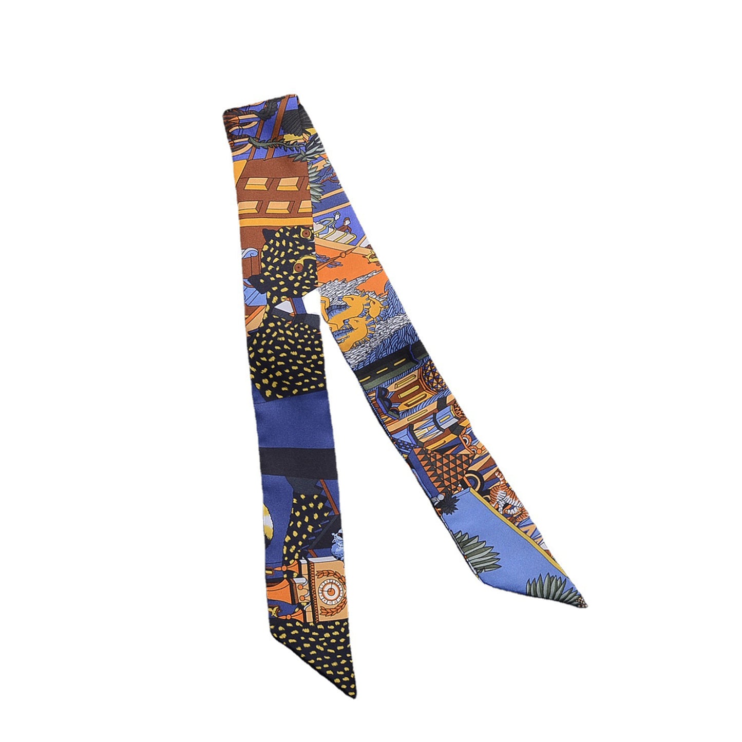 Custom 34" x 2" 100% Silk Hair Wrap Silk Ribbons Purse Scarf