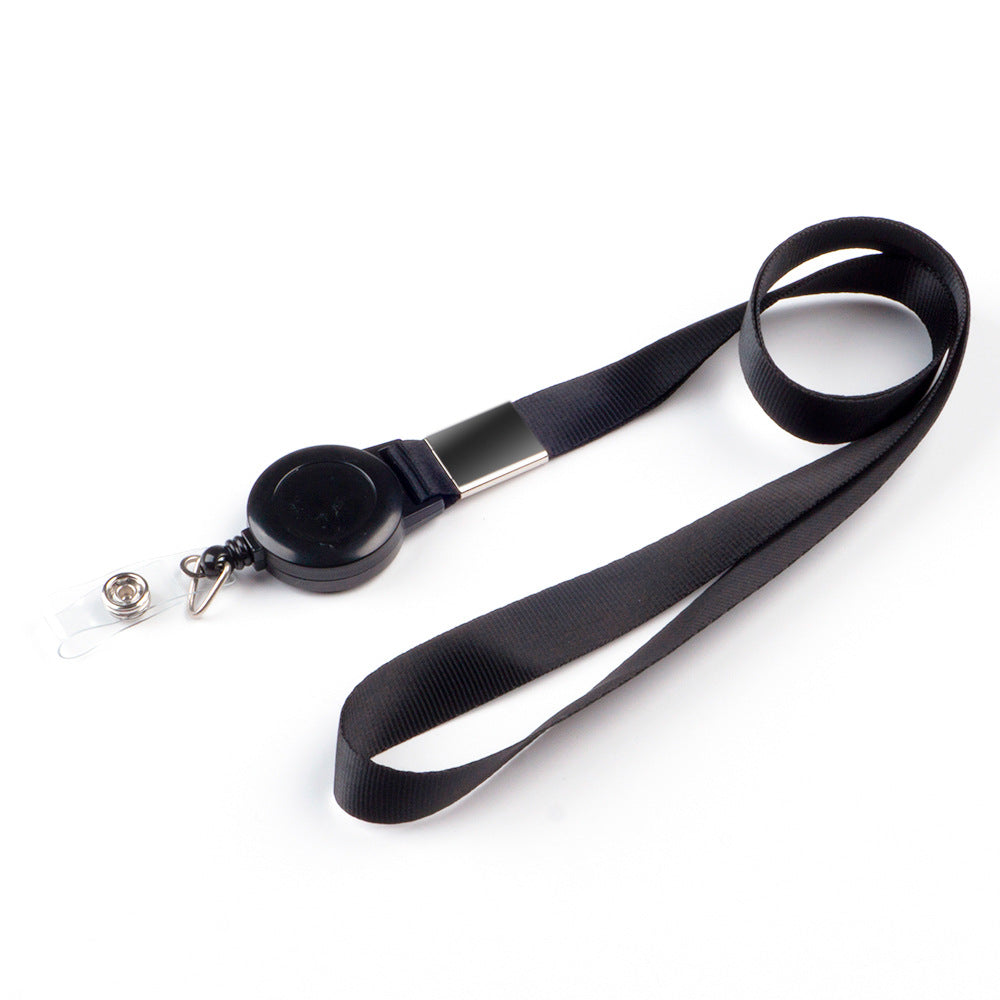 PU Leather Badge Holder With Heavy Duty Retractable Badge Reel Lanyard
