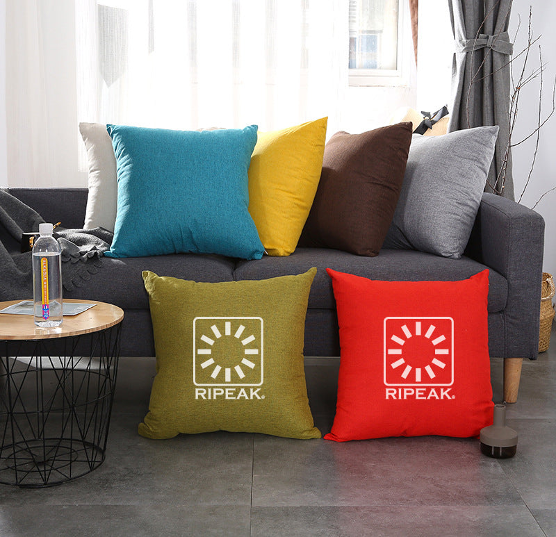 17.7 x 17.7" Premium Square Linen Throw Pillowcase With Hidden Zipper