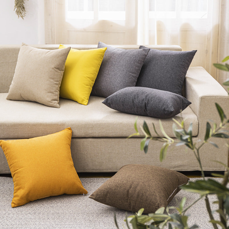 17.7 x 17.7" Premium Square Linen Throw Pillowcase With Hidden Zipper
