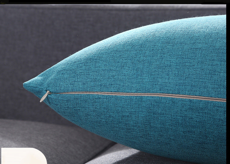 17.7 x 17.7" Premium Square Linen Throw Pillowcase With Hidden Zipper