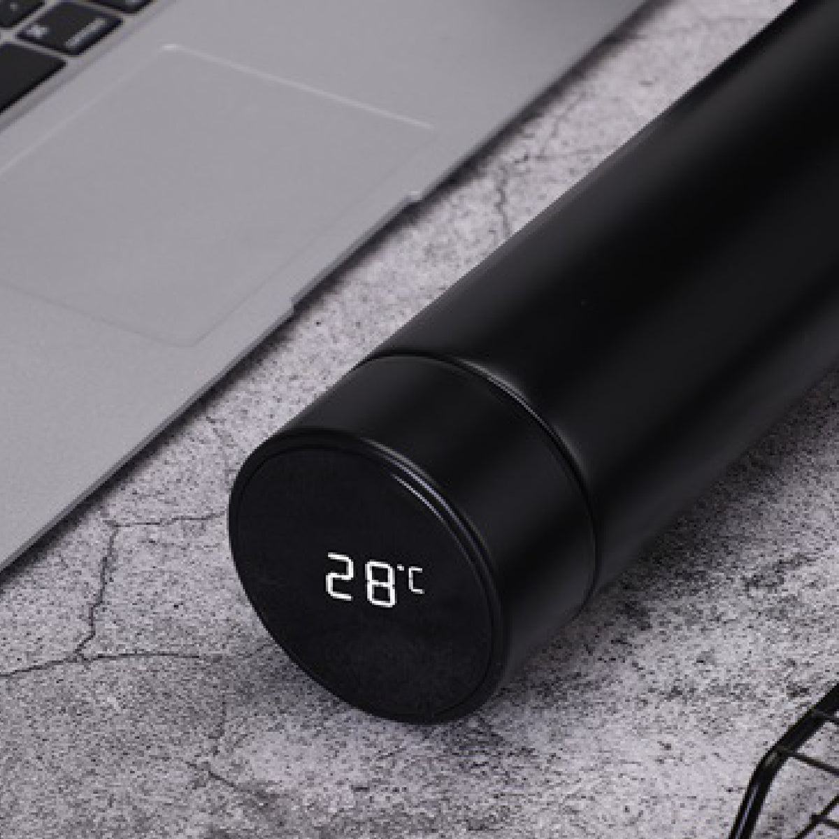 A5 PU Leatherette Journal Magnetic Snap Notebook Gift Set with Pen and Temperature Display Vacuum