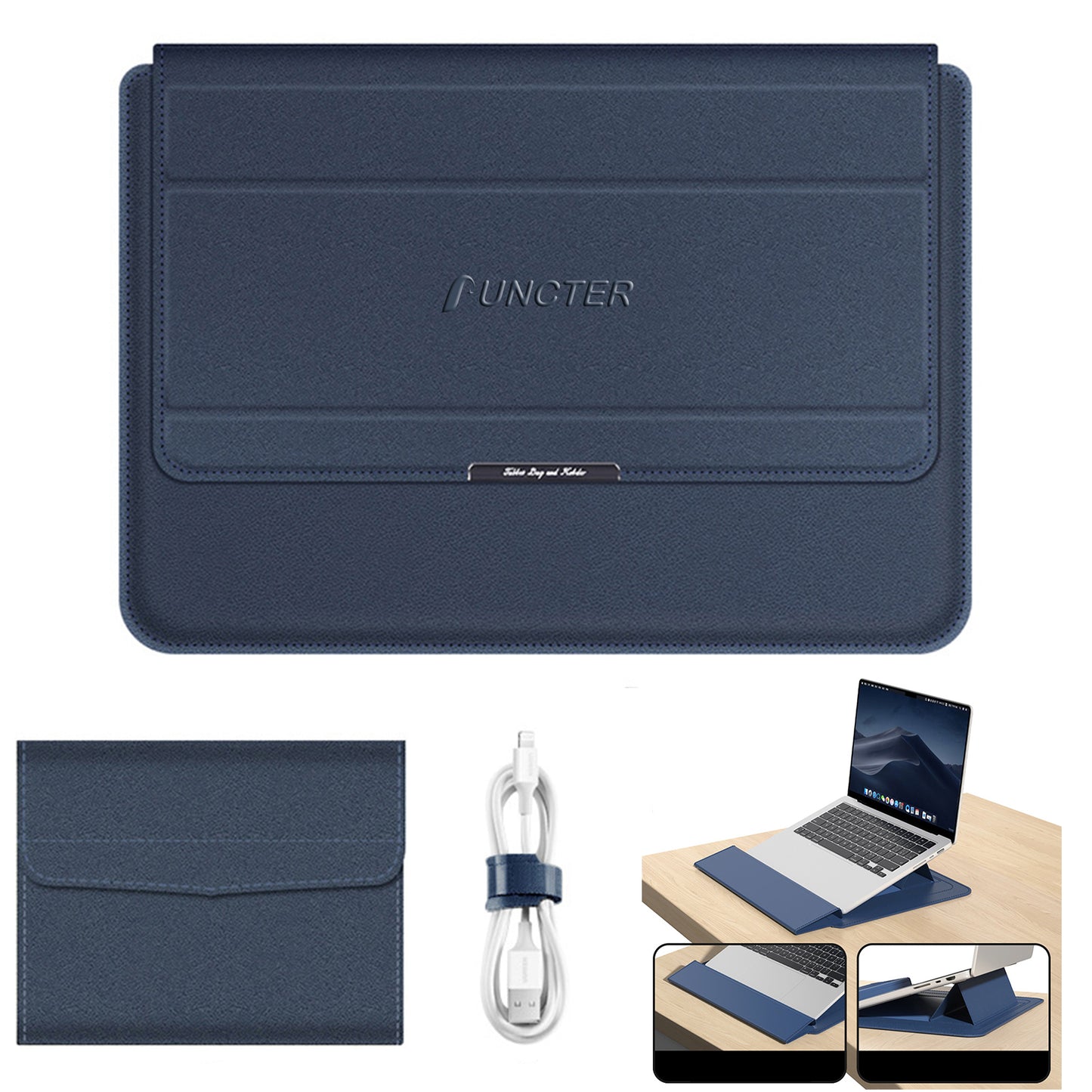 15" PU Leather Laptop Bag Multifunction