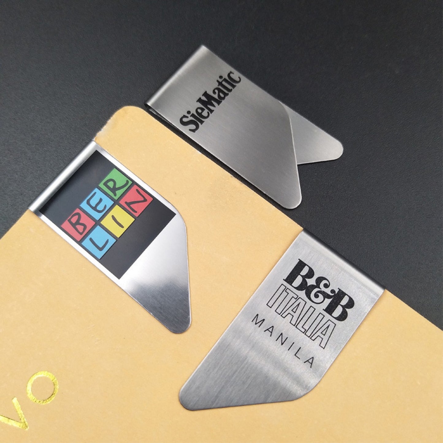 Ribbon Shape Stainless Steel Paper Clip Money Clip in Silver Metal Cash Holder