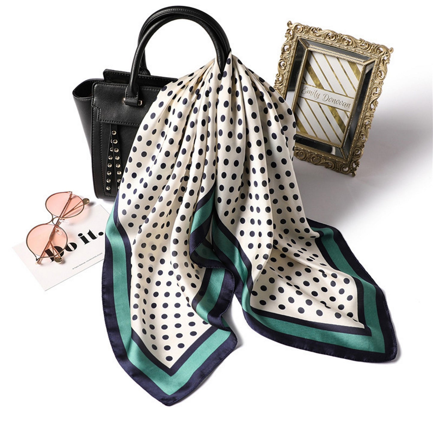 Custom 26.8" x 26.8" Silk Like Scarf Satin Bandanas Neck Scarfs