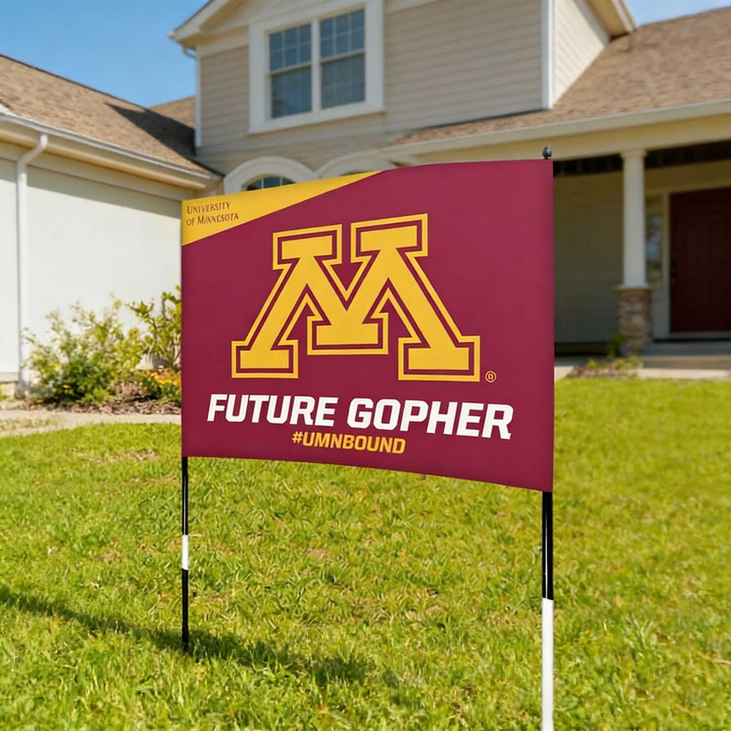 Custom Garden Banner Flag Pole W/ Dual Stand Metal Pole 25x18"