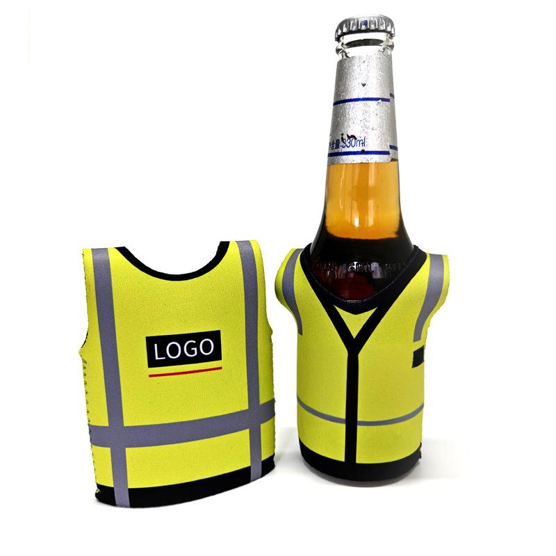 Safety Vest Shaped Can Cooler Sleeve