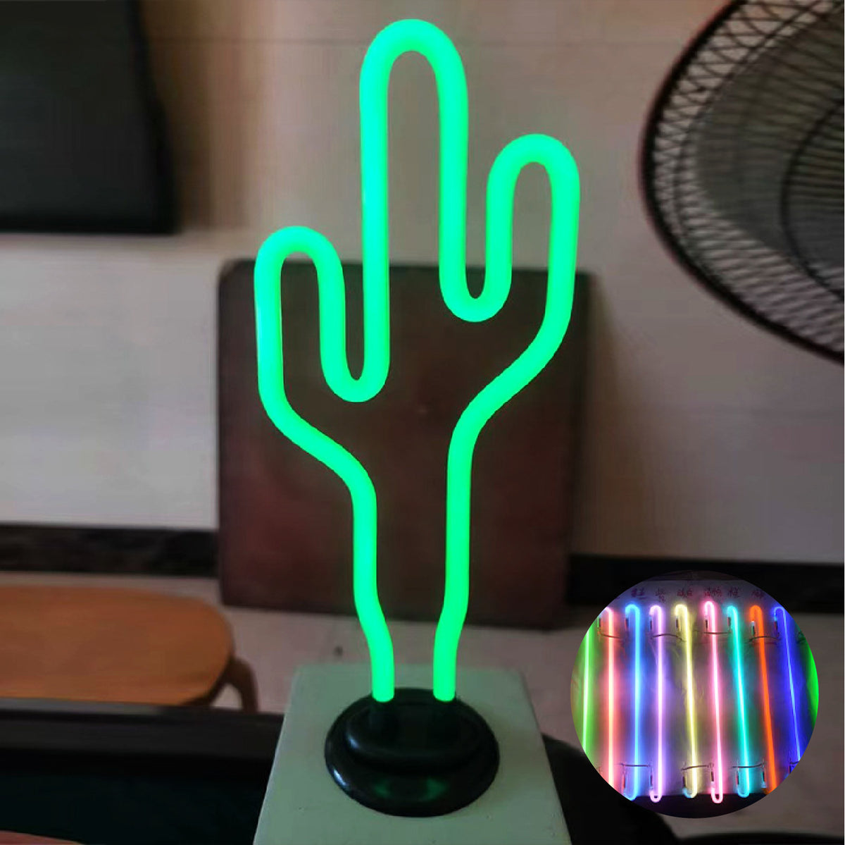 Custom Shape Tabletop Neon Sign Glass Tube Neon Light Stable Base Neon Light