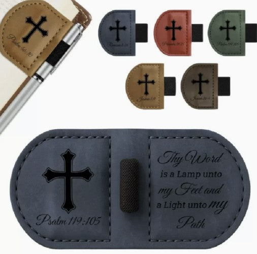 PU Leather Magnetic Bookmark Book Page Clip