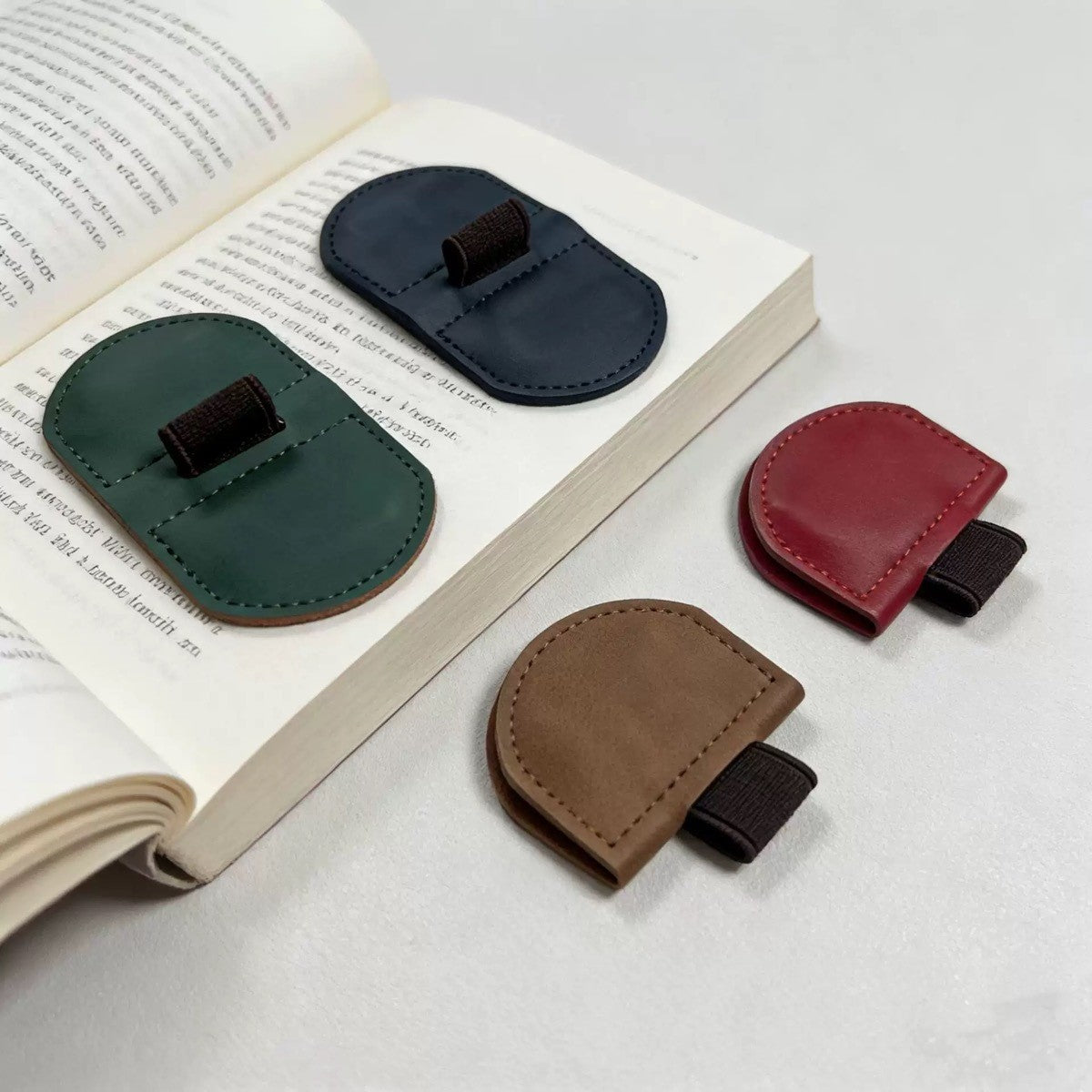 PU Leather Magnetic Bookmark Book Page Clip