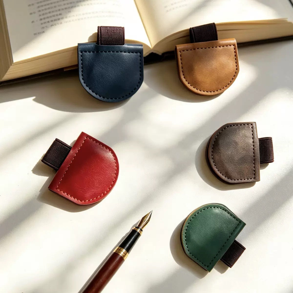 PU Leather Magnetic Bookmark Book Page Clip