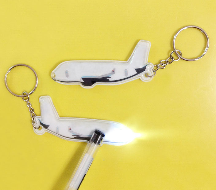 Airplane Shaped PVC Flashlight Keychain