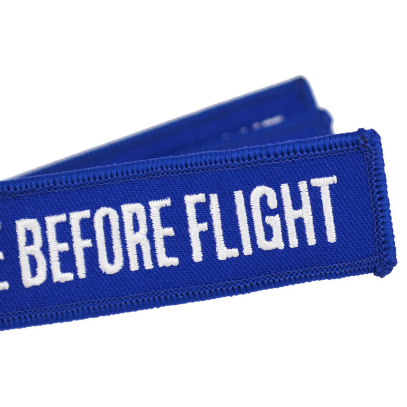 Double-sided Embroidery LOGO Ribbon Fabric Keychian Car Keychain Key Ring Anti-Lost