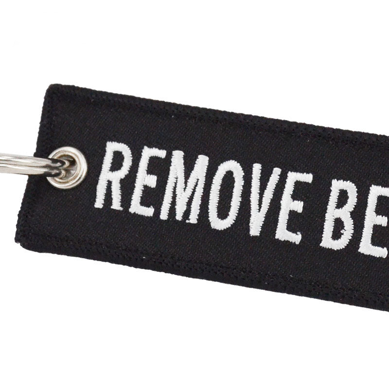 Double-sided Embroidery LOGO Ribbon Fabric Keychian Car Keychain Key Ring Anti-Lost