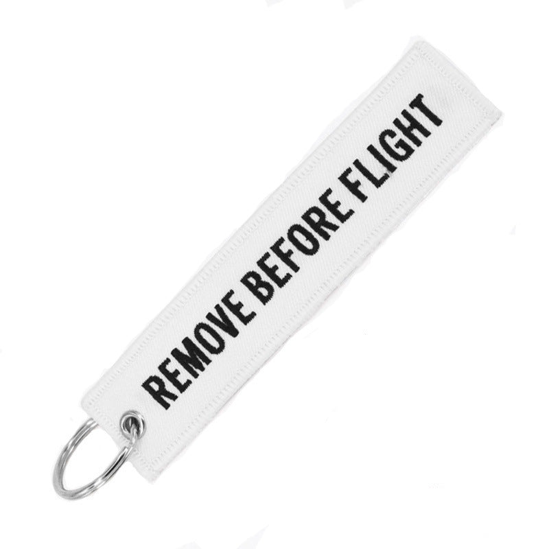 Double-sided Embroidery LOGO Ribbon Fabric Keychian Car Keychain Key Ring Anti-Lost