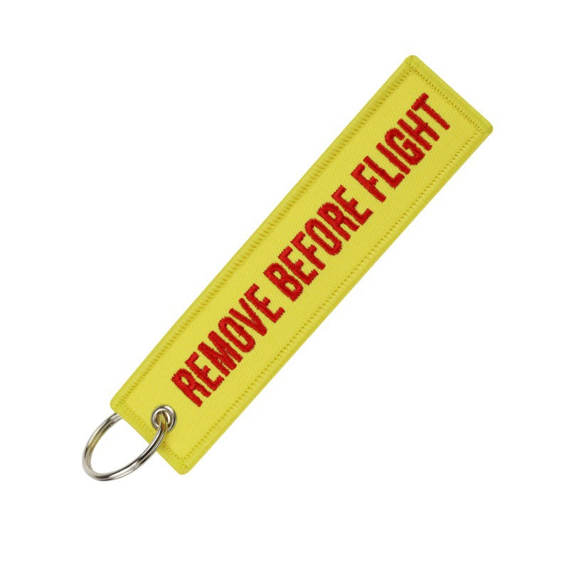 Double-sided Embroidery LOGO Ribbon Fabric Keychian Car Keychain Key Ring Anti-Lost
