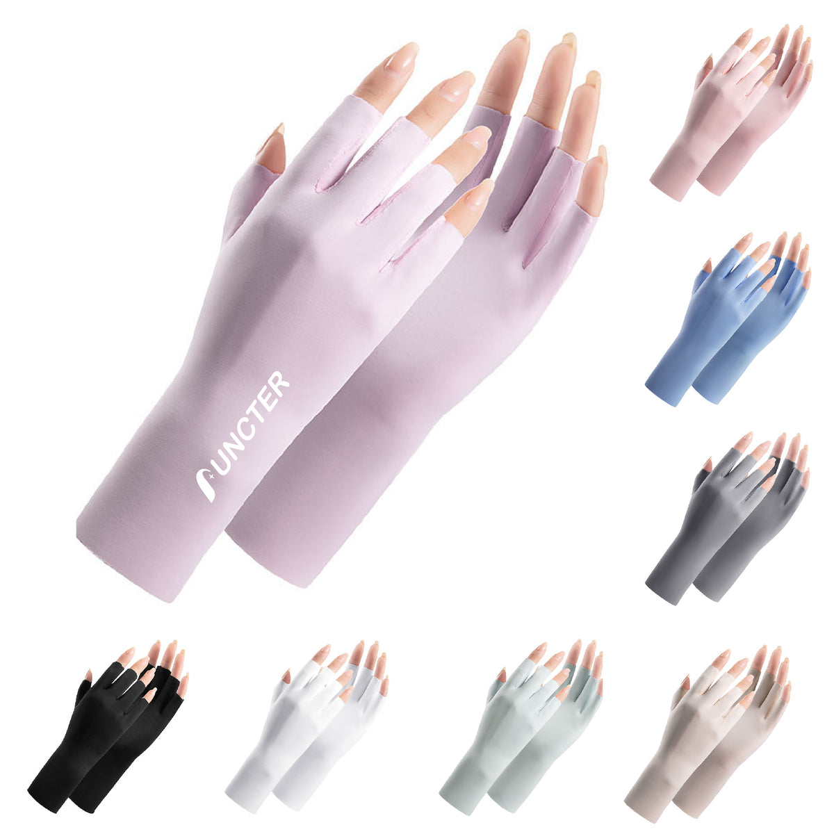 Gloves UV Protection Fingerless Gloves Anti UV Gloves Sunscreen for Gel Nail Lamp Manicure Skin Care