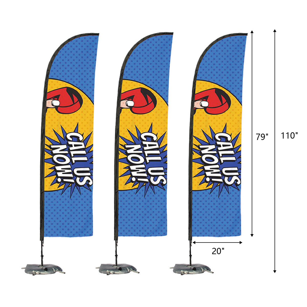 9' Feather Kit Flag Display Street Talker Double Sided Advertisement Flag Kit Set w/ Weight