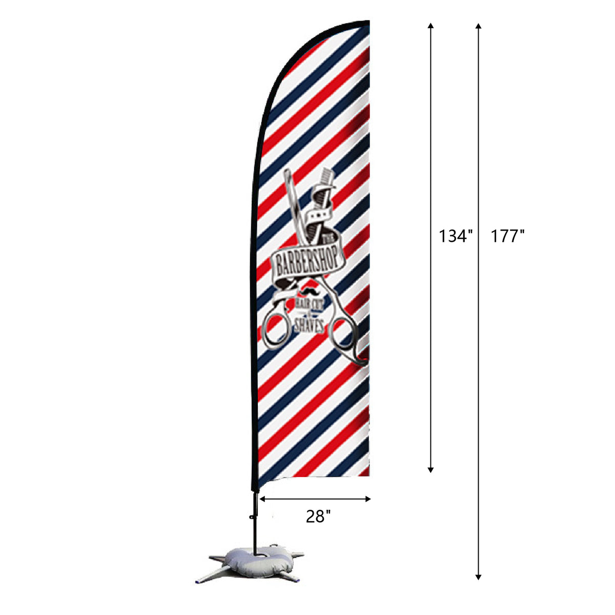 15' Custom Feather Flag Kit Double Sided W/ Cross Base Water Bag Feather Flag Banner W/Cross Base