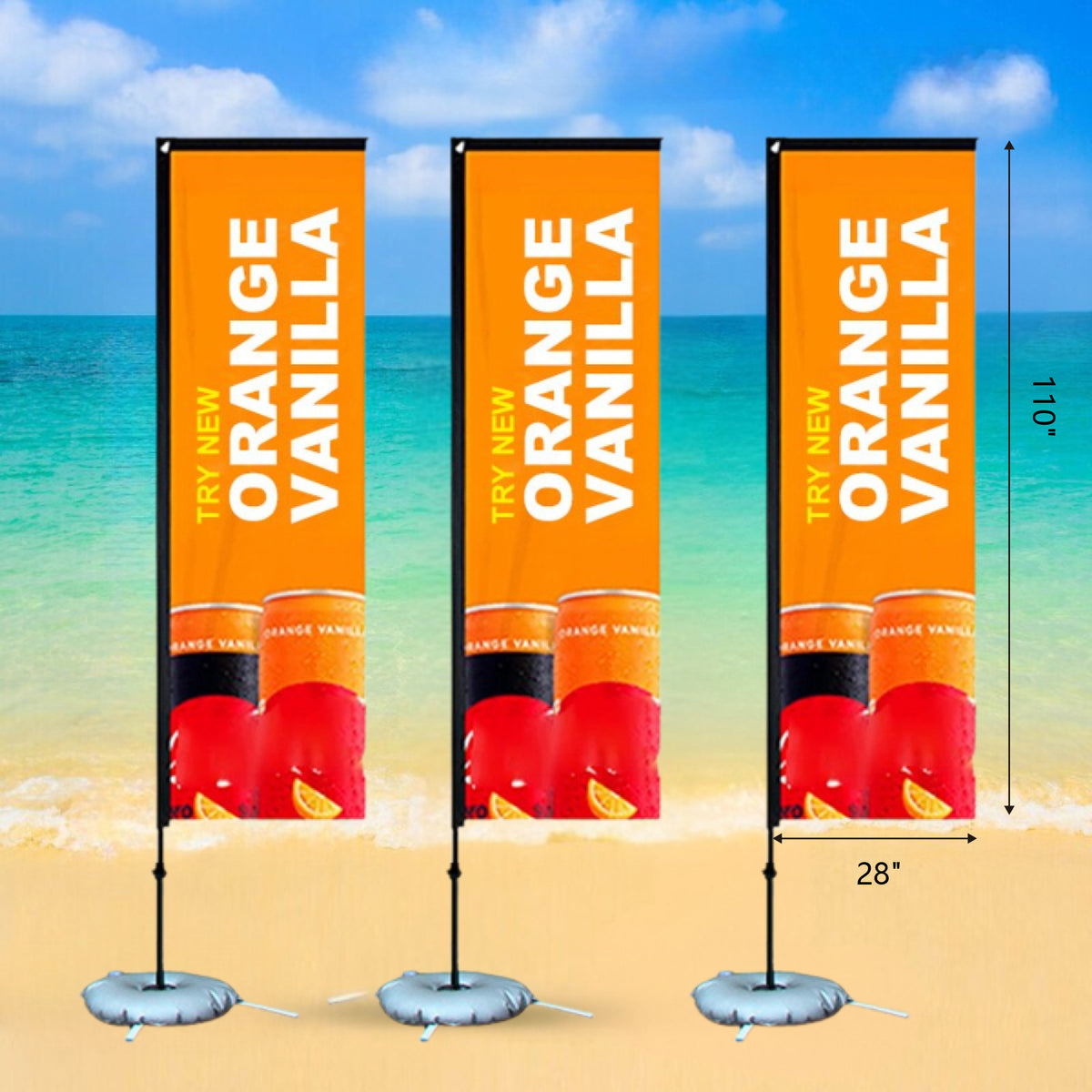 11' Rectangular Advertising Feather Flag Double Sided Banner Flag Kit Hardware Set W/ Carry Bag