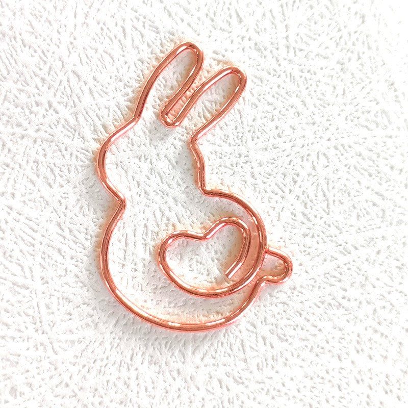 Rabbit Shape Metal Paper Clasp Custom Shape Paper Clip