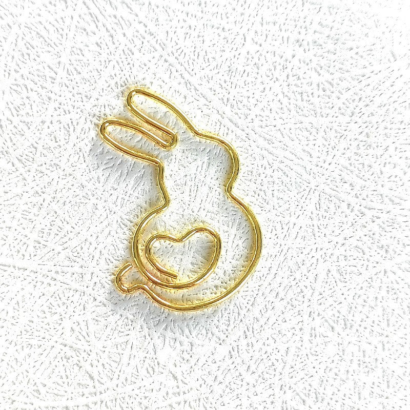 Rabbit Shape Metal Paper Clasp Custom Shape Paper Clip