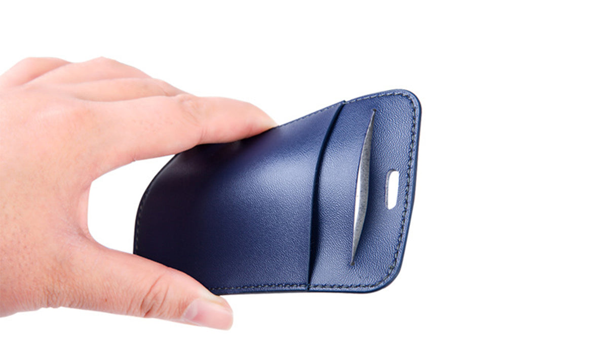 Leather Vertical ID Card Holder Badge Holder With Lanyard