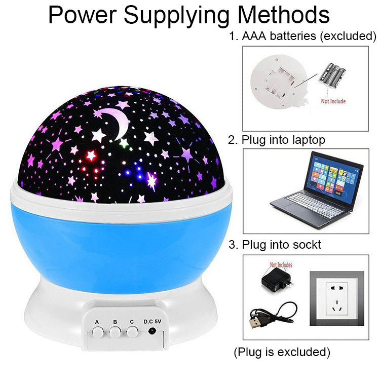 Star Moon Night Light Projector Dome Night Light Lamp For Kids