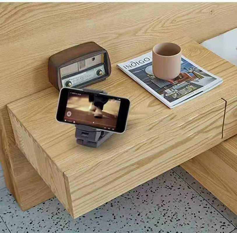 360 Degree Rotating Desk Phone Clamp Foldable Phone Stand Portable Phone Holder Mini Vlogging Holder