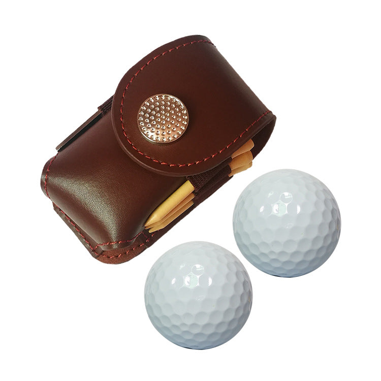 Vintage Leather Golf Ball Pouch Golf Bag Waist Belt Pack