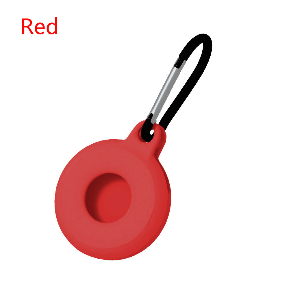 Circular Silicone Key Tag Tracker Cover Access Card Sleeve Anti-Lost Protector Holder W/ Carabiner