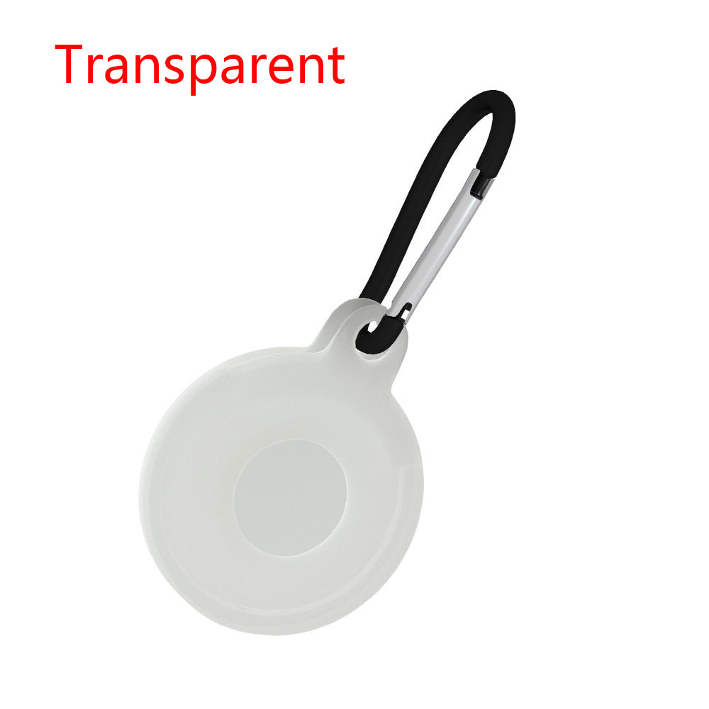 Circular Silicone Key Tag Tracker Cover Access Card Sleeve Anti-Lost Protector Holder W/ Carabiner