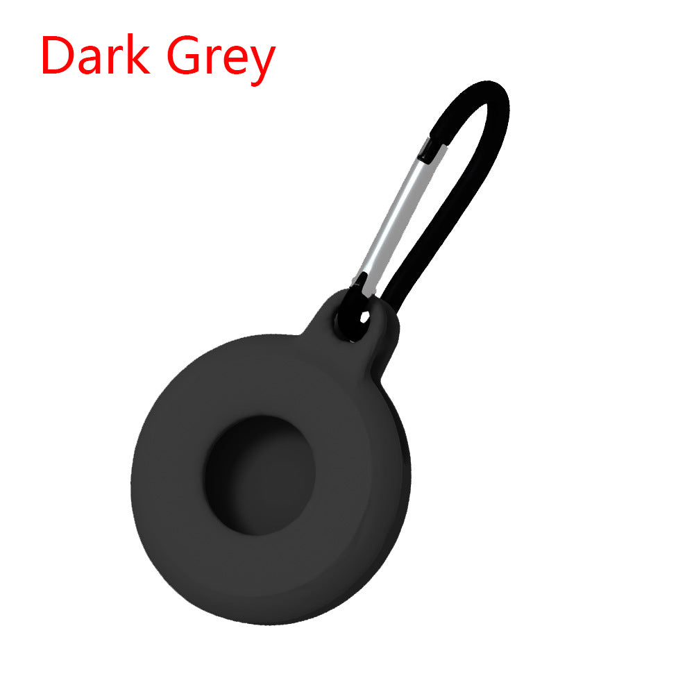 Circular Silicone Key Tag Tracker Cover Access Card Sleeve Anti-Lost Protector Holder W/ Carabiner