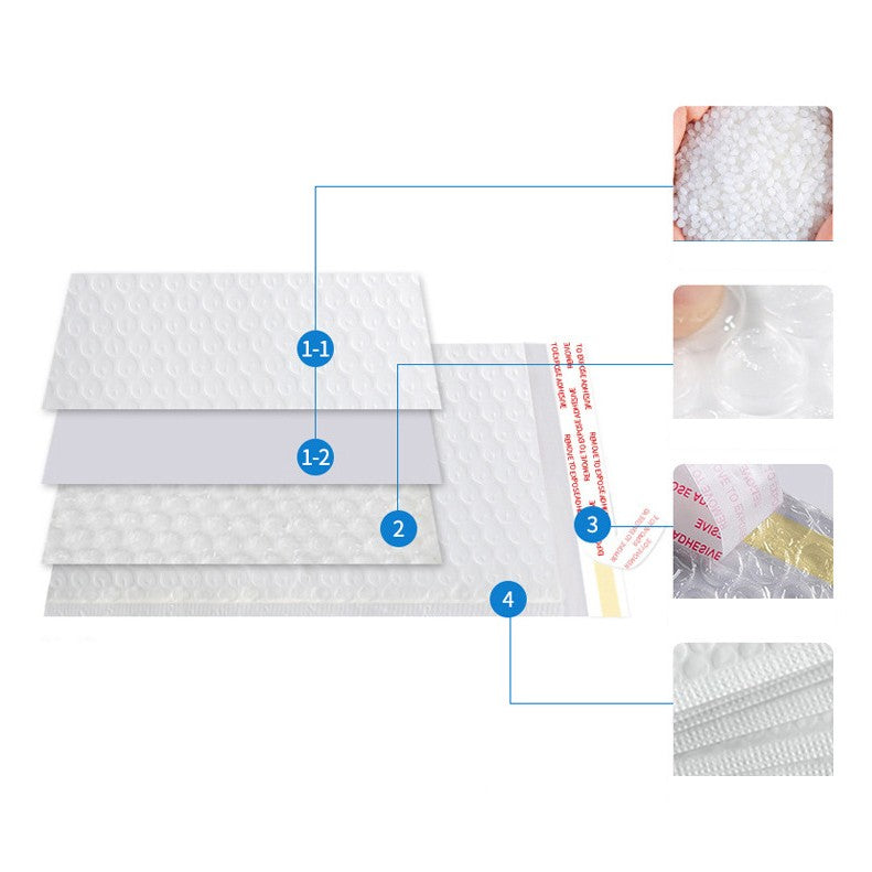 4 x 8" White Poly Bubble Mailer Self Seal Padded Envelopes for Shipping/ Packaging/ Mailing