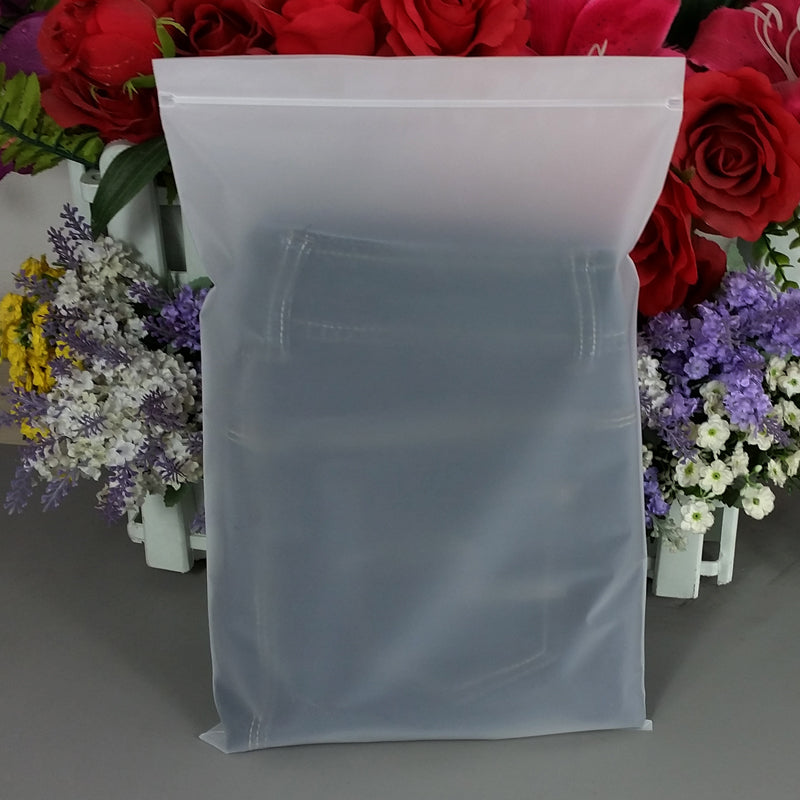 9.9 x 11.9" Matte Frosted Resealable Plastic Bags Zip-Lock Seal Storage Pouch