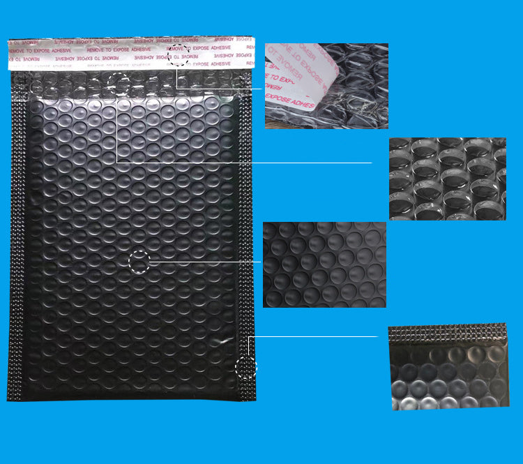 7.9 x 9.9" Black Poly Bubble Mailer Self Seal Padded Envelopes for Shipping/ Packaging/ Mailing