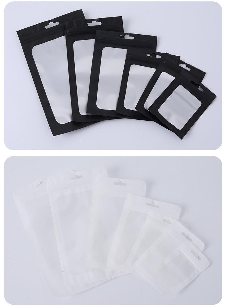 Custom Size 4x7.1" Colorful Resealable Plastic Bags Clear Window Zipper Bag Zip lock Storage Pouch
