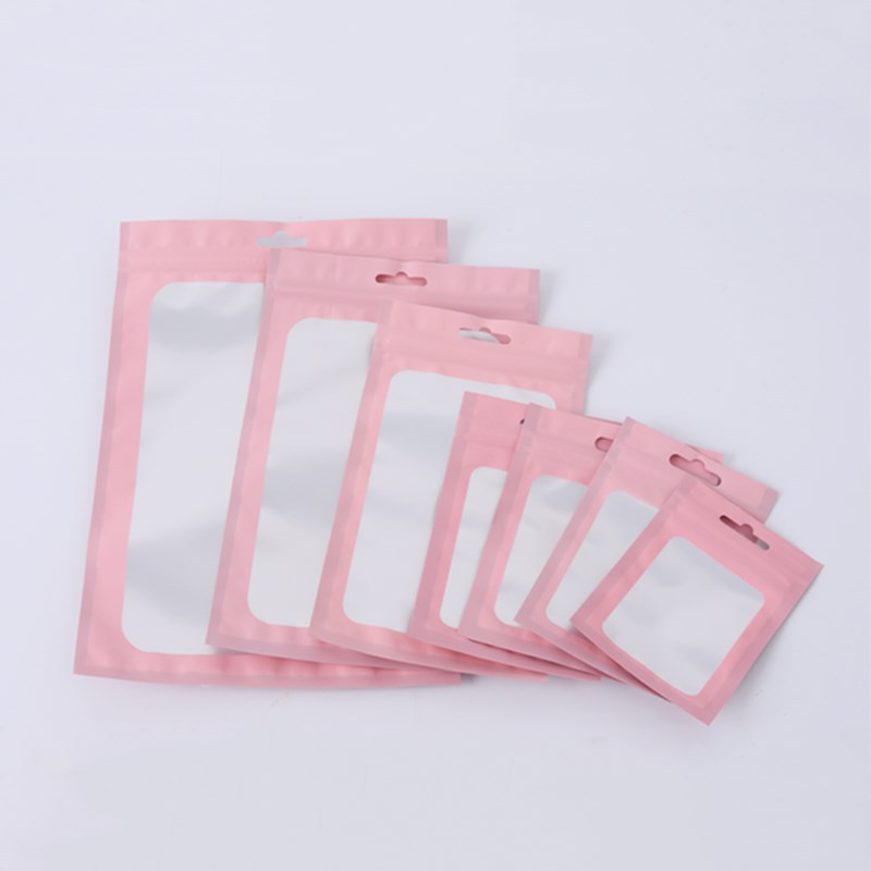 Custom Size 4x7.1" Colorful Resealable Plastic Bags Clear Window Zipper Bag Zip lock Storage Pouch