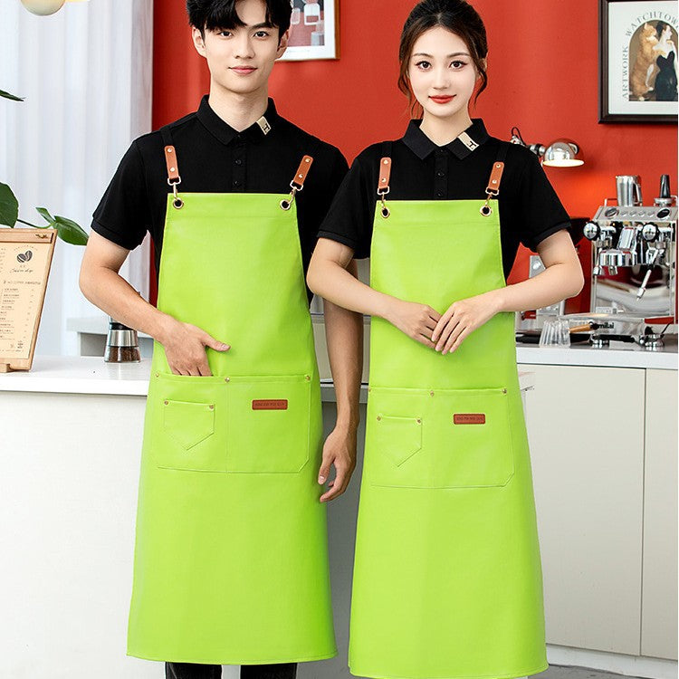 PU Leather Apron Bib for Kitchen Crafting BBQ Outdoors