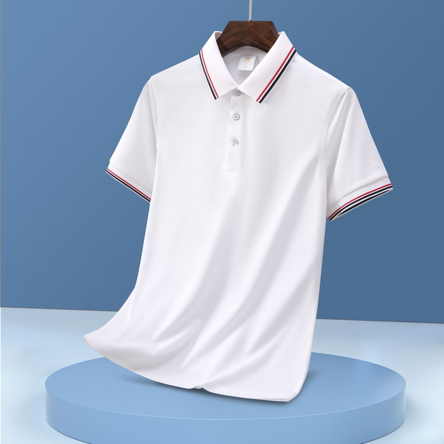 Unisex Regular-fit Short-Sleeve Combed Cotton Lapel Polo Shirt