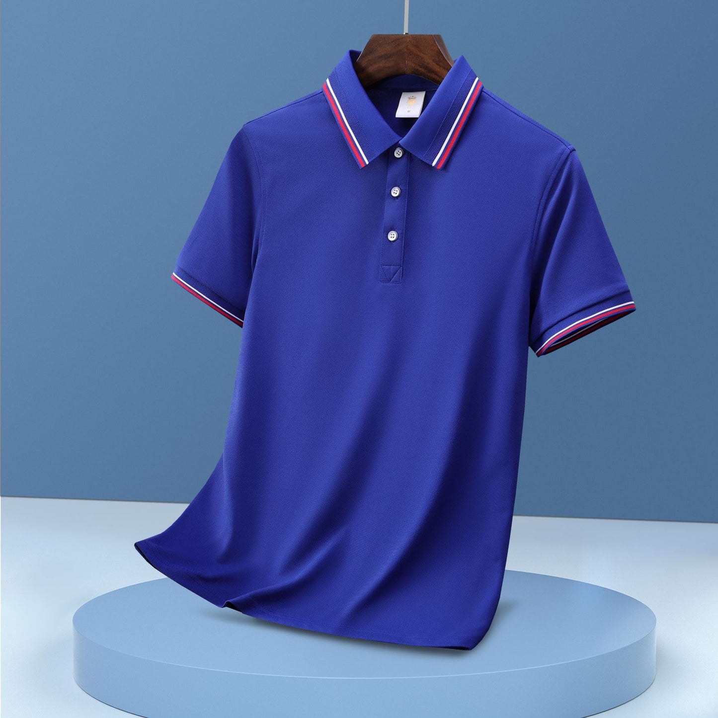 Unisex Regular-fit Short-Sleeve Combed Cotton Lapel Polo Shirt