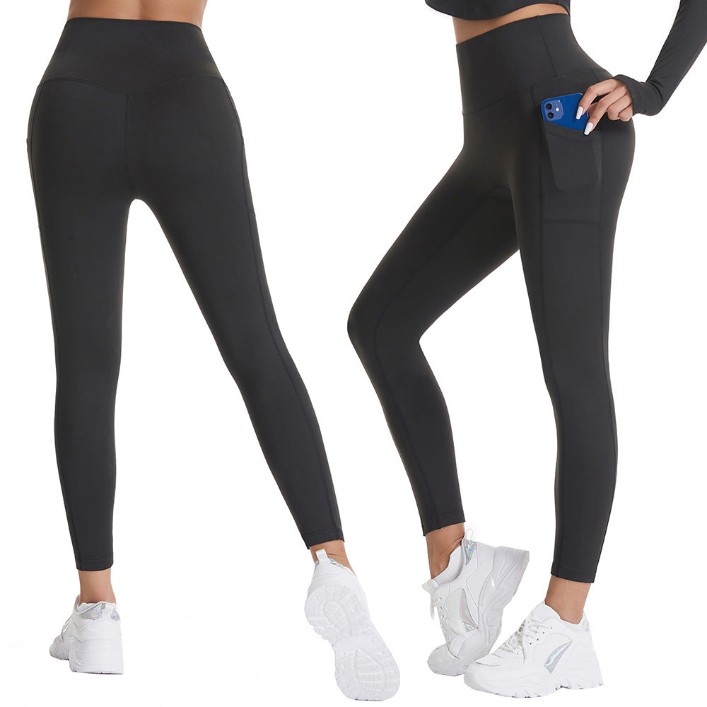 Premium Women's Fitness High Waist Yoga Leggings Tummy Control Sport Tights With Side Pocket