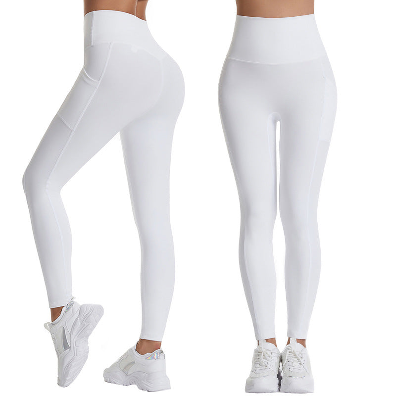 Premium Women's Fitness High Waist Yoga Leggings Tummy Control Sport Tights With Side Pocket