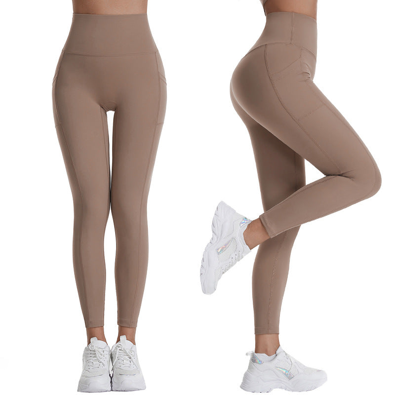 Premium Women's Fitness High Waist Yoga Leggings Tummy Control Sport Tights With Side Pocket
