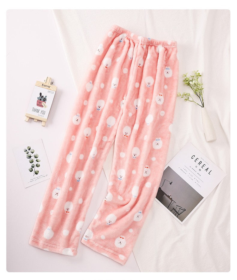 Full Custom Men's Flannel Pajamas Pants Cartoon Family Christmas Pajama Pants Kawaii Pajama Pants