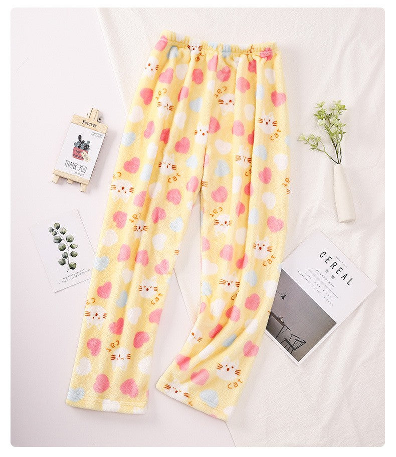 Full Custom Men's Flannel Pajamas Pants Cartoon Family Christmas Pajama Pants Kawaii Pajama Pants