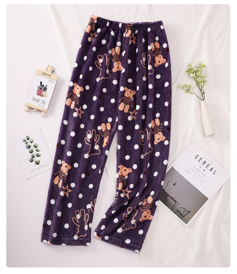 Full Custom Men's Flannel Pajamas Pants Cartoon Family Christmas Pajama Pants Kawaii Pajama Pants